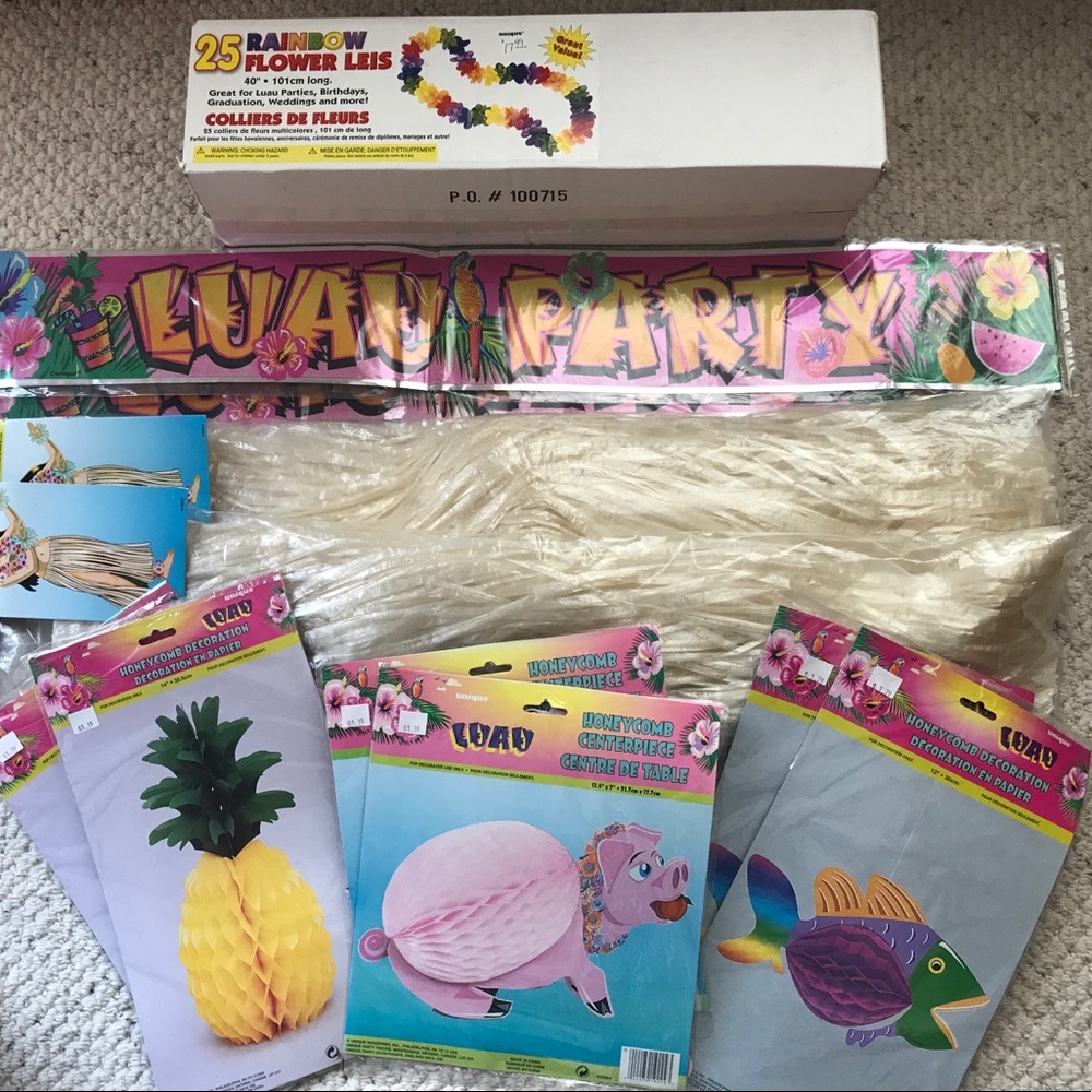 NEW Luau Party Decorations - Leis Hula skirts MORE